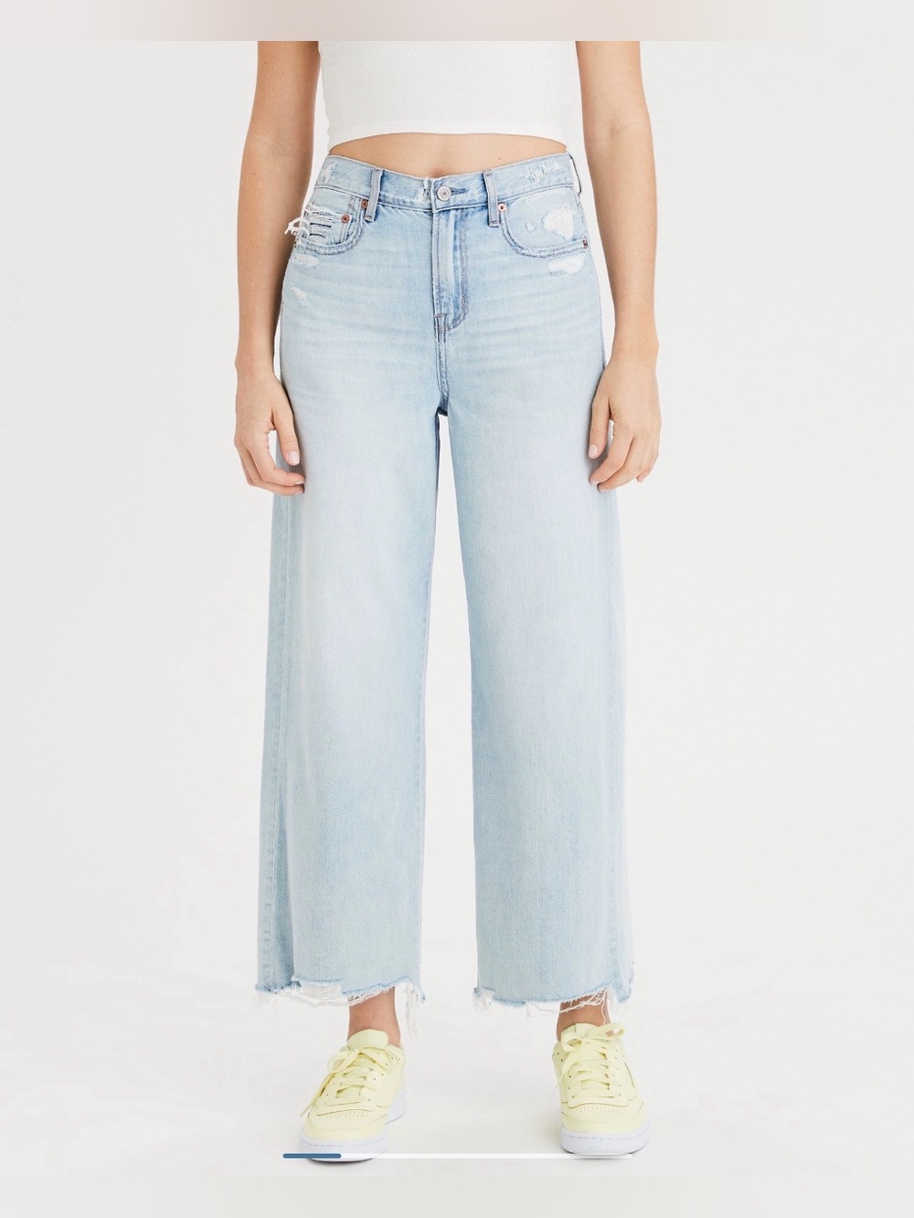 American Eagle Outfitters Wide Leg Crop Super High Rise Baggy jeans